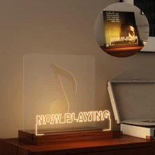 Now Playing Vinyl Record Stand, Light up Display Holder for Vinyl Records, Wo...