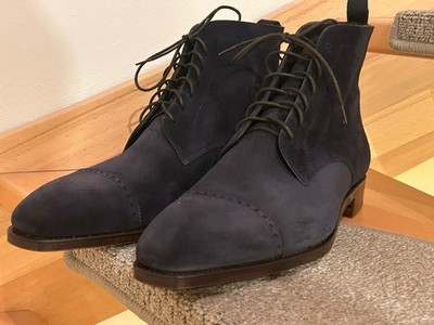 Carmina - Cap Toe Boots 973 Navy Suede