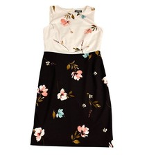 LAUREN Ralph Lauren Women's Size 10 Sheath Dress Colorblock Floral EUC
