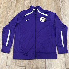 Nike Men's Size M Full Zip Track Jacket Purple Logo MS Long Sleeve Activewear