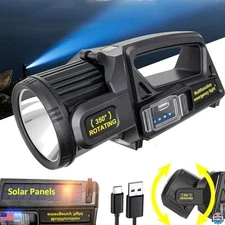 Ultra-Bright 2,000,000L Rechargeable Spotlight - 350° Rotatable LED, USB-C &
