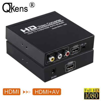 HDMI TO CVBS AV/HDMI AUTO SCALER NTSC/ PAL HD Video Converter for TV,VHS DVD VCR