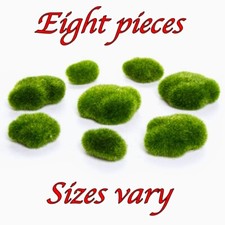 8 pc. Pkg. FAUX MOSS COVERED ROCKS for Landscaping or FAIRY GARDENS by DARICE
