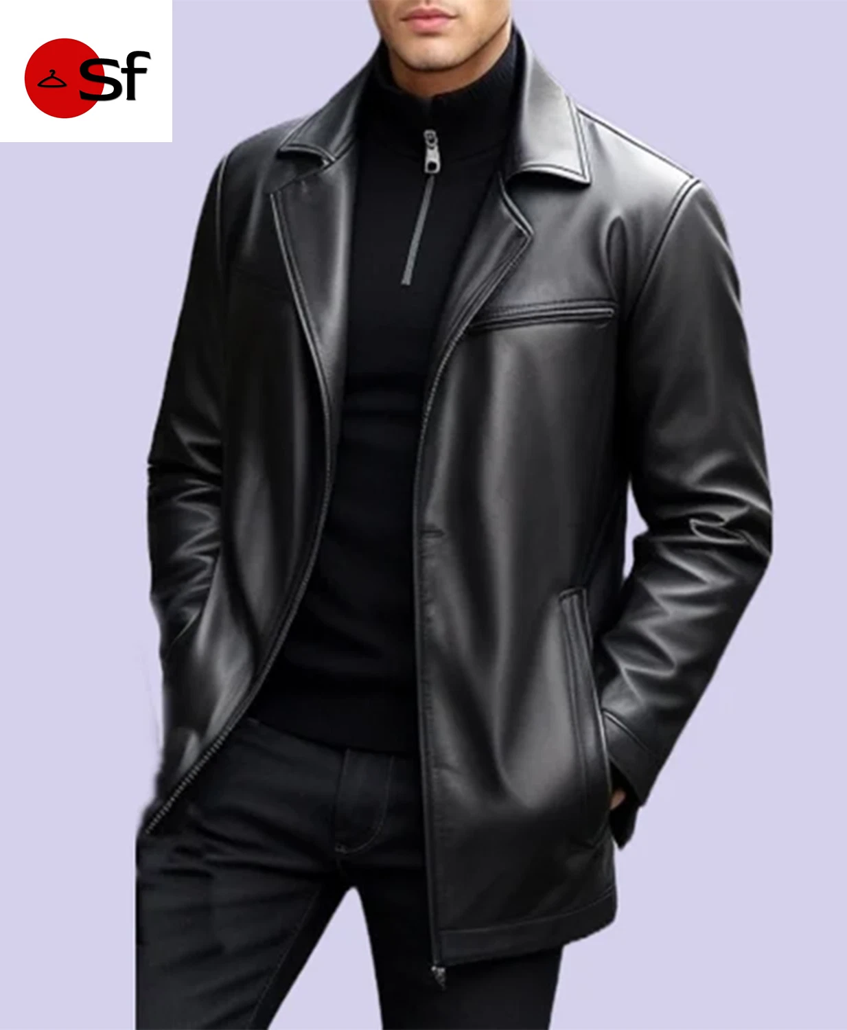 Premium Men's Classic Blazer Leather Jacket Genuine Leather Biker Leather Jacket