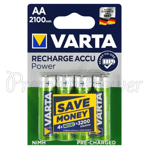 4 x Varta AA 2100mAh batteries Rechargeable Ni-MH 1.2V HR6 LR6 Stilo Accu Power