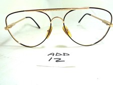 Vintage SEIKO Sun Eyeglass Frame Aviator 698 BLK YEL France Oversize ADD-12 