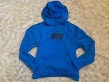 Men  s Nike Royal Blue Overspray Thermal Hoodie Sweatshirt Small  60