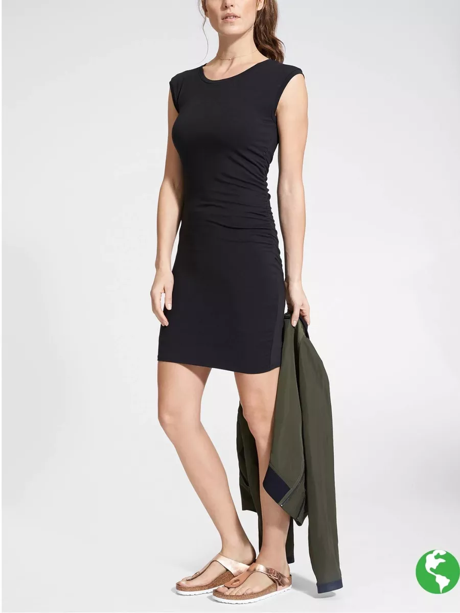 ATHLETA Carefree Tee Dress NWOT Medium Black Current Season