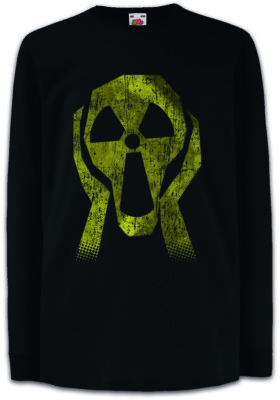 Radioactive Face Kinder Langarm T-Shirt Radiation Caution Danger Nuclear Power