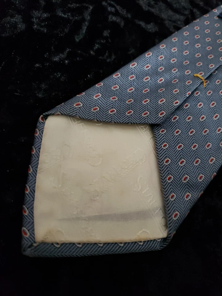 Corbata de cuello Stafford azul roja para hombre geométrica ropa de carrera oficina Foto 4 de 4