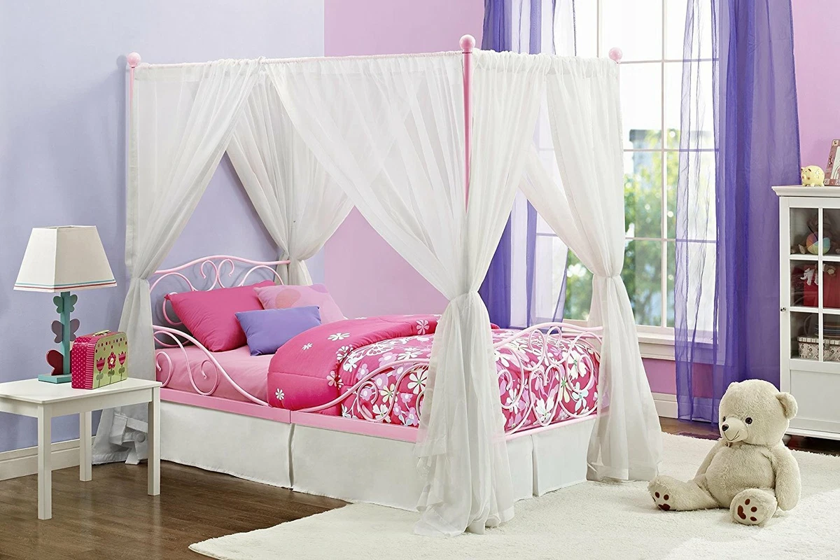 Girls twin best sale canopy bed
