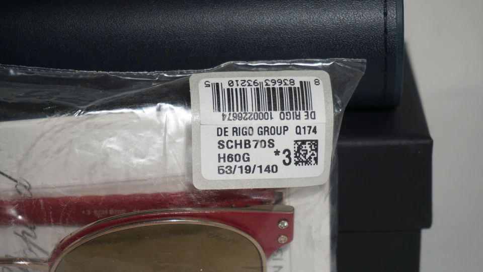 Gafas de sol Chopard nuevas cristales rojos plata oro espejo SCHB70S H60G 53 19 140 Foto 2 de 4