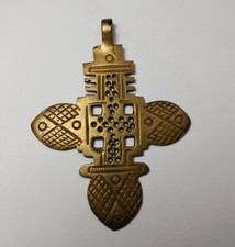 Ornate Cross Brass Pendant