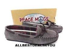 Peace Mocs Ohio Ladies Loafers Old Friend Footwear Moccasin Grey Sz. 8