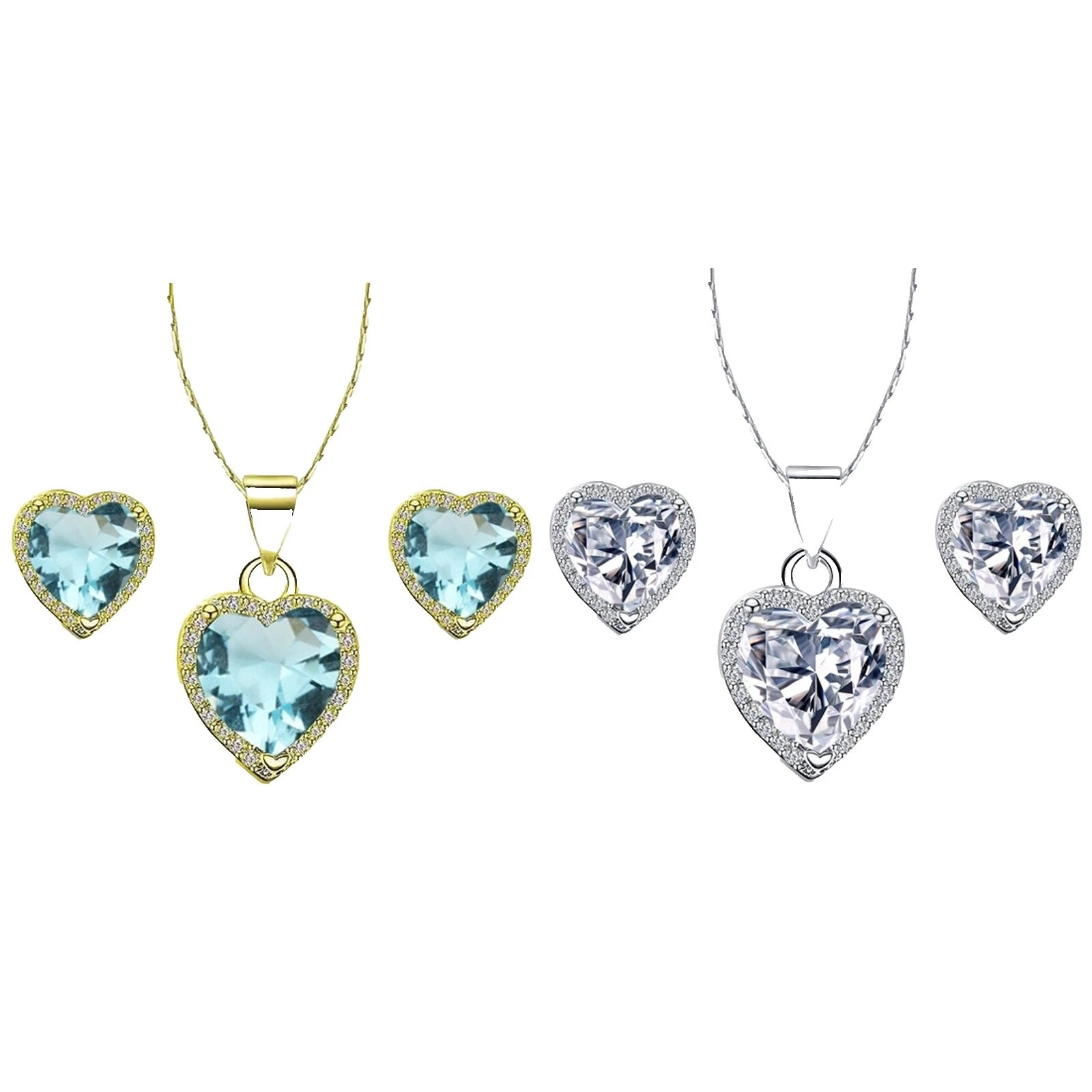 Joias da moda folheadas a ouro amarelo com concha de água-marinha