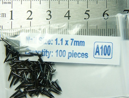 7 mm Stahlnägel kleine Miniatur Mini Hobby Reparatur Schuhe Möbel Serie A - Bild 4 von 5