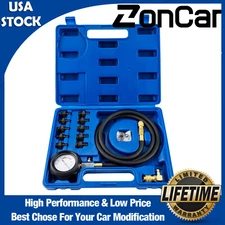 0-140 PSI Engine Oil Pressure Test Kit Tester Low Oil Warning Devices Gauge