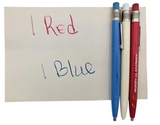 3 Scripto Mechanical Pencil Grease Crayon US Government Red White Blue Vintage