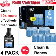 4 Pack Braun Clean Renew Cartridge Refills Shaver Cleaner CCR Lemon Fresh 22.8oz