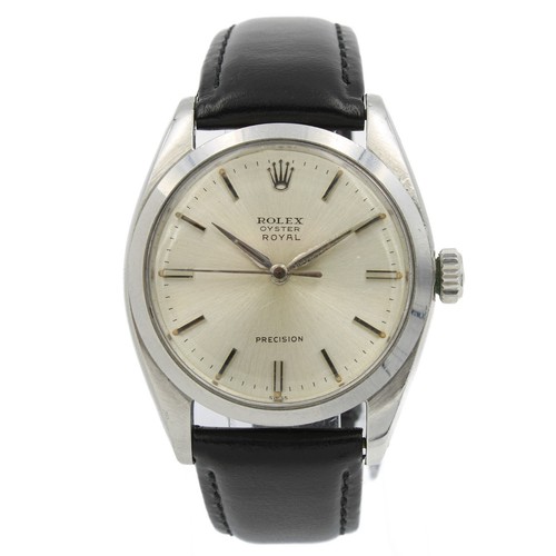 Vintage 1960 Rolex Oyster Royal Precision White Dial Stainless Steel Ref. 6426