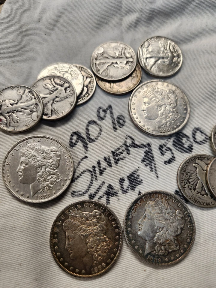 SILVER U.S. COINS. MORGAN, FRANKLIN, LIBERTY, BARBER, ETC. SILVER BAR, GOLD! - Image 3 of 4