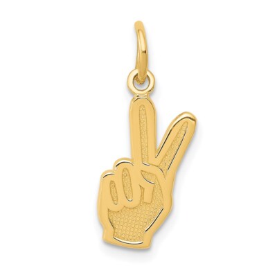 Echt 14kt Gelbgold Peace Zeichen Charm