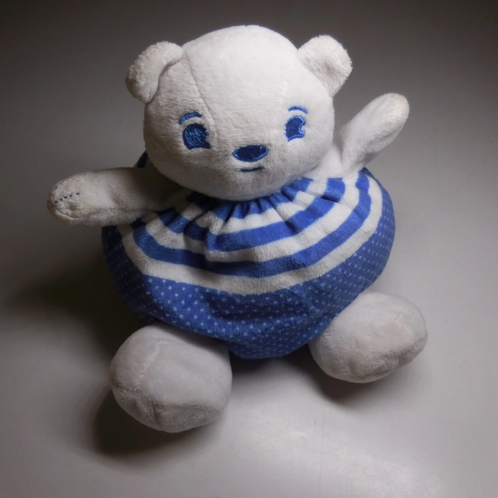 N24.211 stuffed animal bear white blue embroidery teddy bear toy child stuffed animal