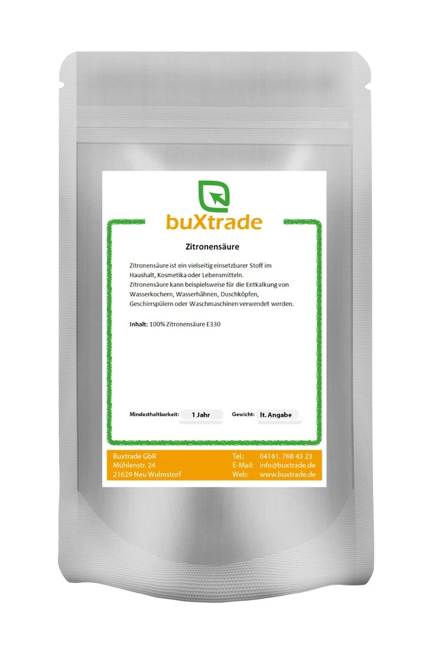BUXTRADE 1kg Citric Acid Food Quality E330 Descaler Cleaner