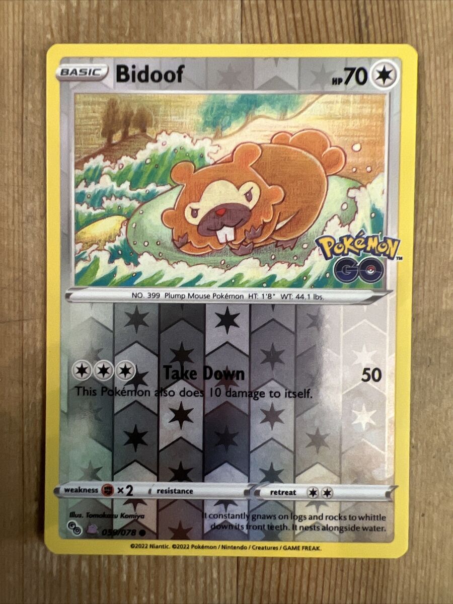 Pokemon Go English Ditto Unpeeled Bidoof Card 059/078