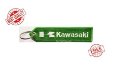 Kawasaki Motorcycle Keychain Patch Double-Sided Fabric Key Tag Biker Key Fob