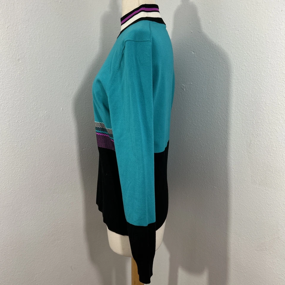 Per Se свитер женщин большой Colorblock пуловер опрятный Y2K 90-х - Изображение 2 из 4