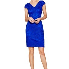 Tadashi shoji NWT Parker dress mystic blue lace crochet sleeveless party holiday