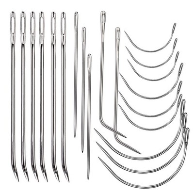 20 Pcs Leather Sewing Needles,Heavy Duty Needles Kit 20PCS, Silver