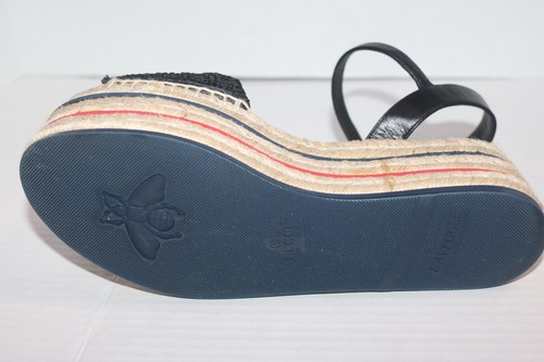 Gucci Lilibeth GG Platform Espadrille Sandals Black Size 37 - Picture 7 of 13