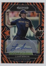 2022 Panini Prizm Draft Picks Tiger Stripes 17/25 Liam Simon #PDP166 Auto 15t1