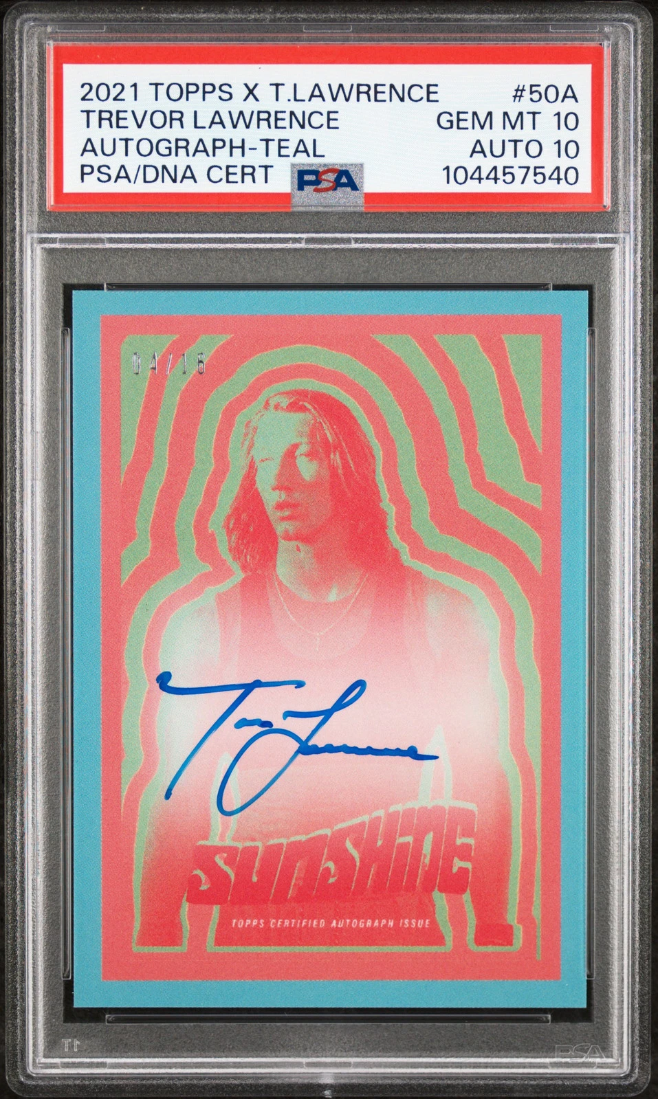 Trevor Lawrence Topps X Trevor Lawrence #50A Autograph-Teal
