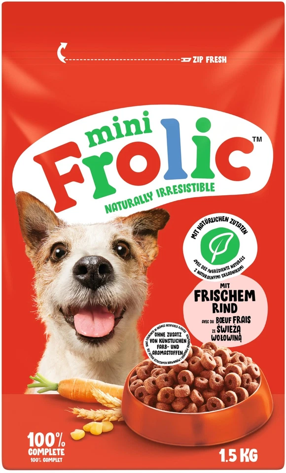 Mini Hunde Trockenfutter für kleine Hunde mit frischem Rind 4x1,5kg - Bild 2 von 4