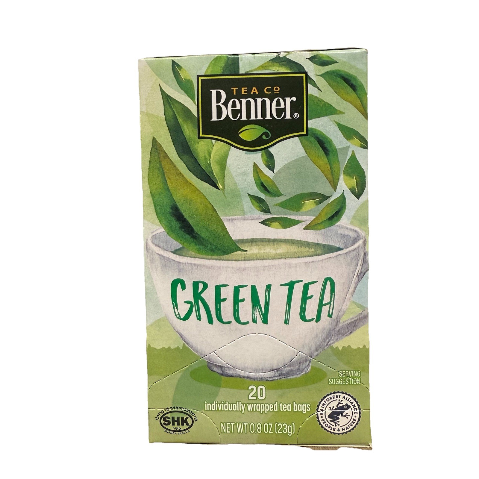 Benner Green Tea  20 bags  one box  B.B.2/9/2025 Net Wt 1.06oz