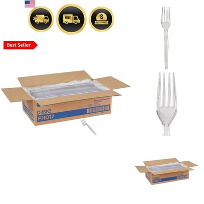 Dixie 7.13'' Heavy-Weight Polystyrene Plastic Forks By GP PRO, Clear, 1000 Cou...