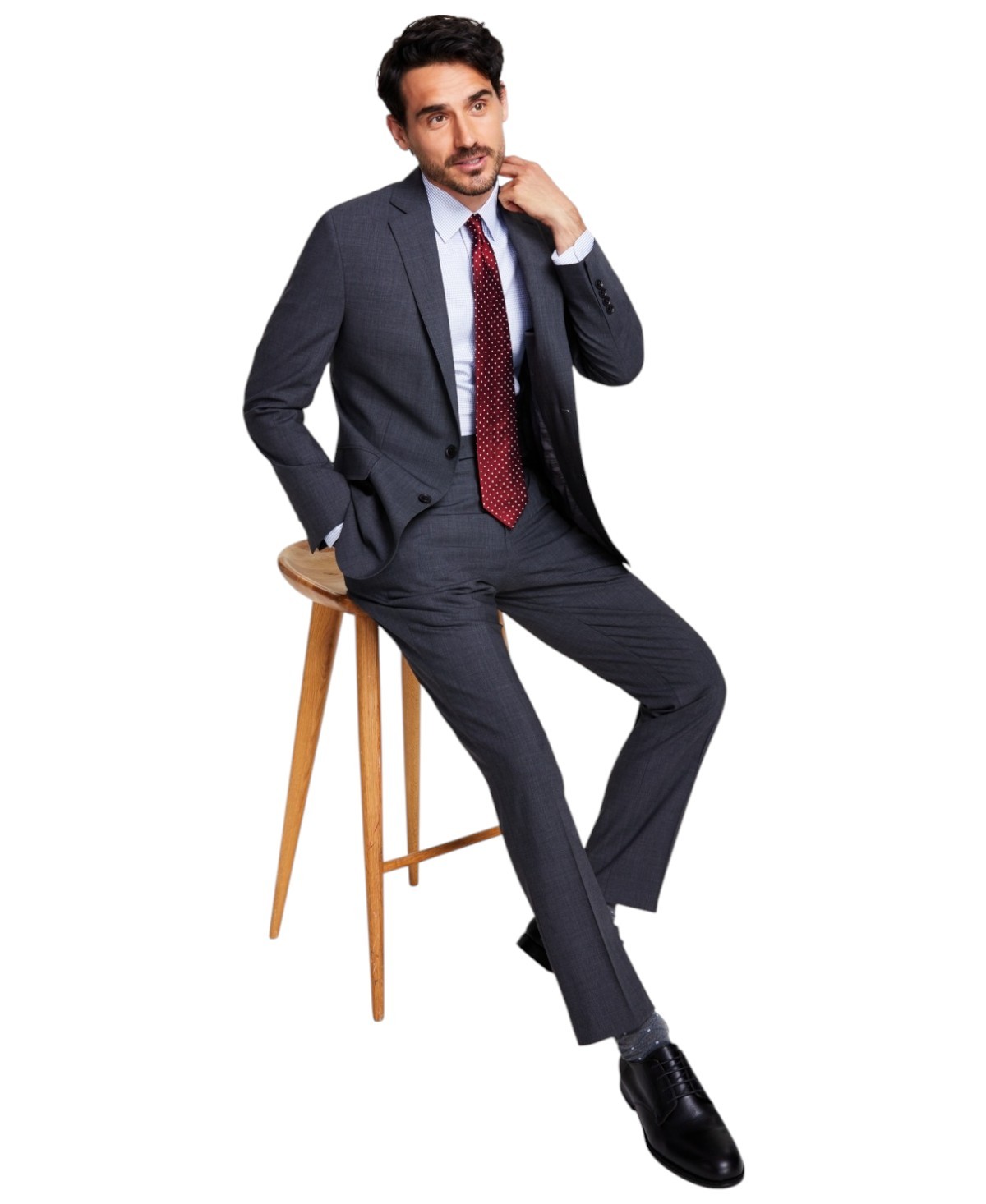 Brooks Brothers Mens Classic fit Suit Jacket Blazer 40 S Dark Grey Solid Stretch