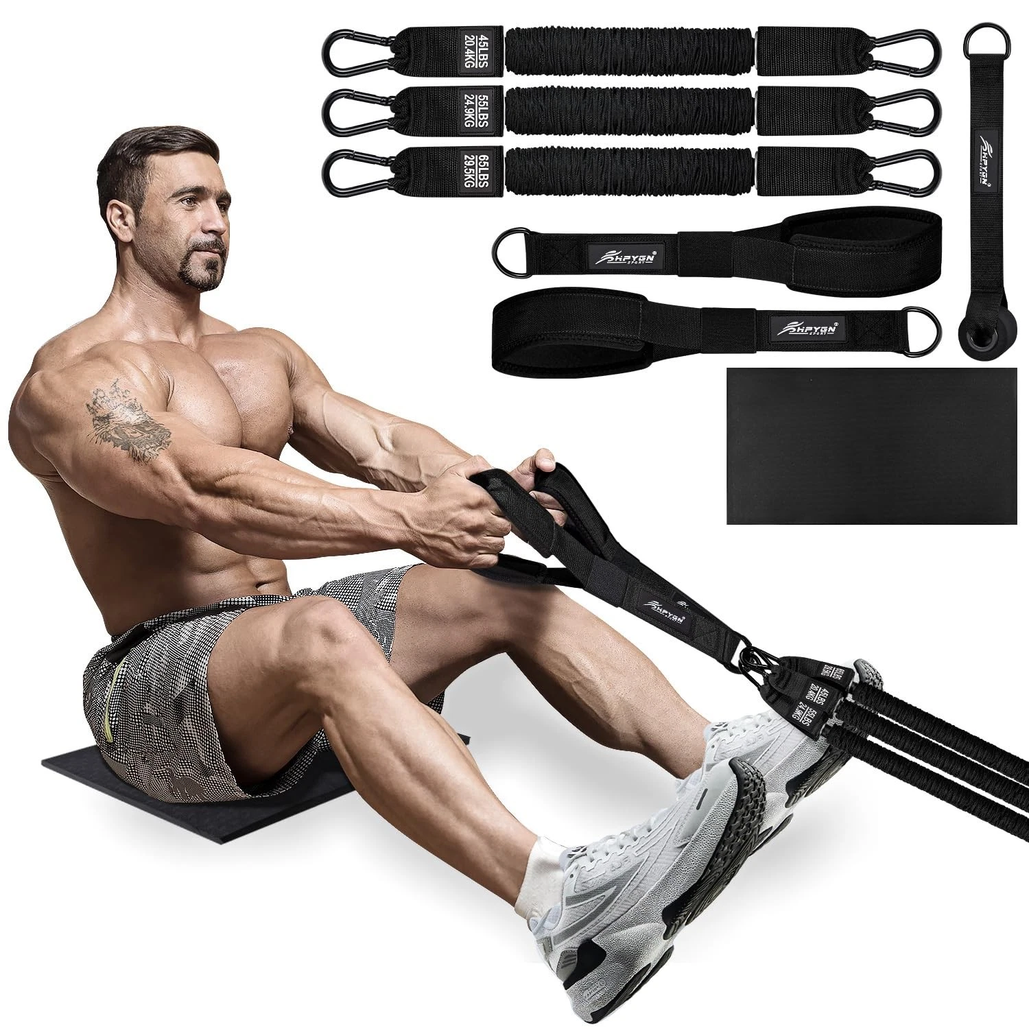 HPYGN Rowing Resistance Bands, Best Replacement for Rowing Machine, Home Gym ...