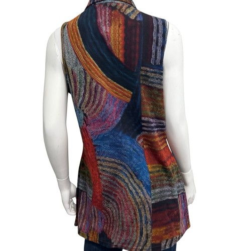 PARSLEY & SAGE S Tunic Top Sleeveless Button Front Abstract Print Artsy Boho - Picture 4 of 5