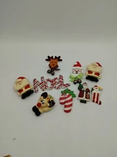 Lot Of 9 Christmas Refrigerator Magnets