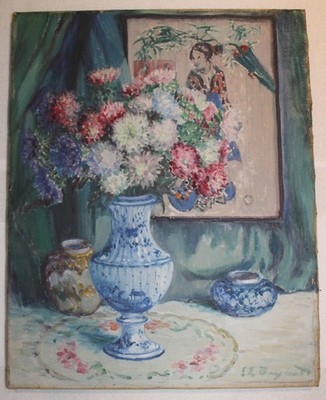 EVERETT LOYD BRYANT , ORIGINAL OIL ON CANVAS, CHINESE INFLUENCE