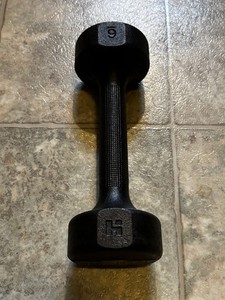 VINTAGE hi Hoffman Industries Dumbbell 6 LB WEIGHT  Round Head Single Hour Glass