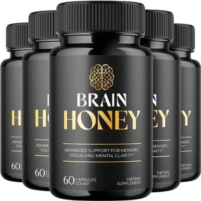 (5 Pack) Brain Honey Nootropic Natural Brain Supplement Brain Honey 300 Capsules