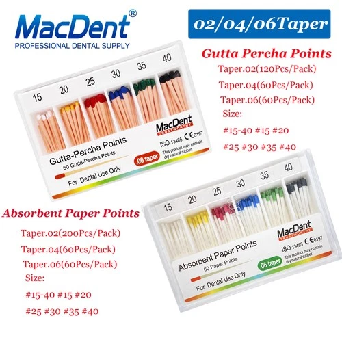 MacDent Dental Endodontic Gutta Percha Point & Absorbent Paper Obturation Points