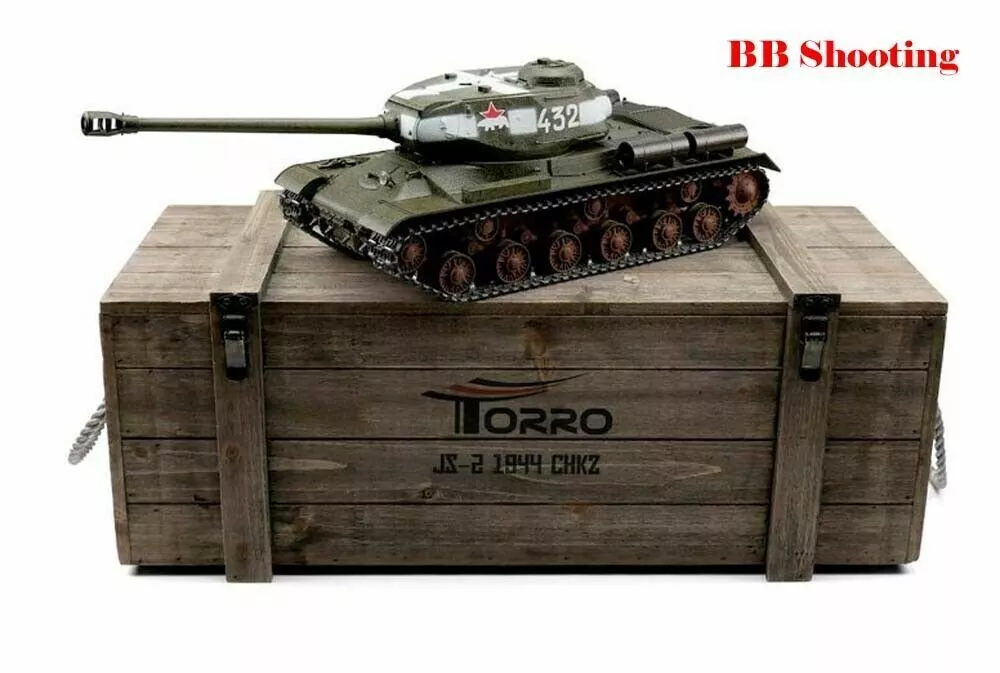 Torro Russian 1944 JS 2 radio remote control Tank 2.4G RTR 1 16 Wooden Box UK