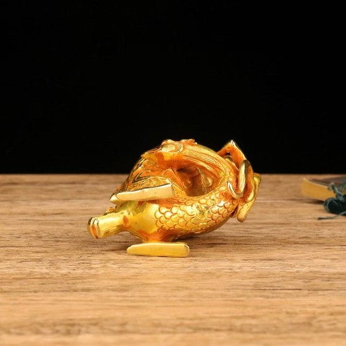 3.5 "Antique Gilded Bronze Dragon and Phoenix Cup Tea Set Decorations - 第 5/9 張圖片