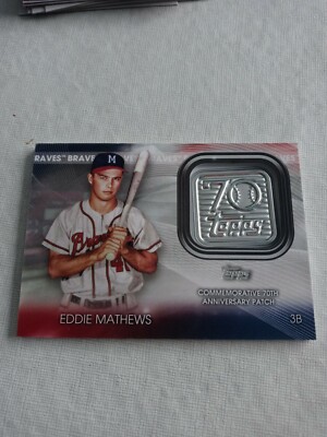 2021 Topps Series 1 Eddie Matthews Commemorative 70th Anniversary Patch Card